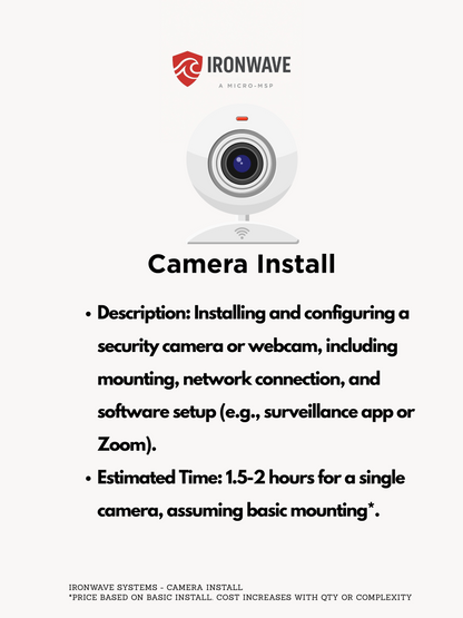 White security camera with Ironwave logo on a white background