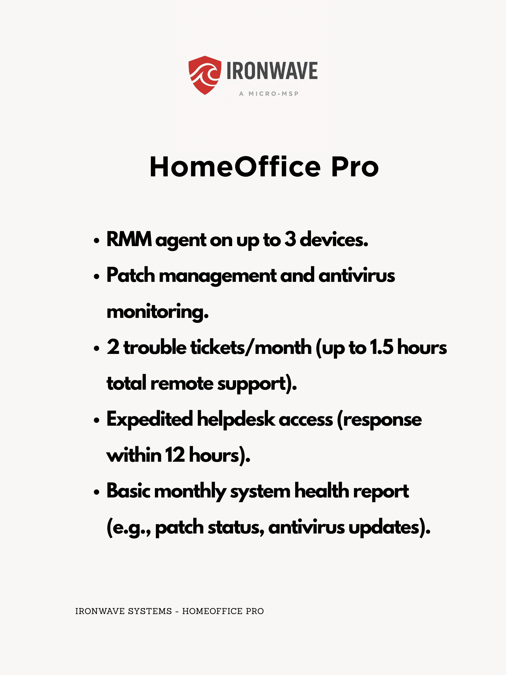 Ironwave HomeOffice Pro product description on a white background